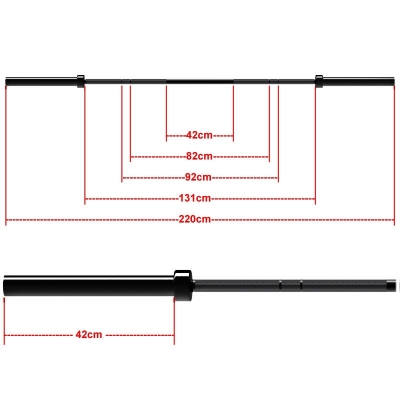 ATX Power Bar - Black Mamba + 700 kg - Federstahl