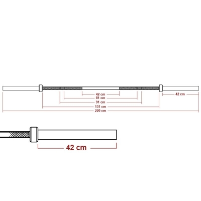 ATX Power Bar 220 cm +700 kg - Federstahl Schwarz / Chrom
