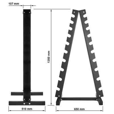 Hantelpyramide fr 10 Paar Hanteln schwarz