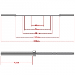 ATX Power Bearing Bar 220 cm +700 kg - Federstahl - gelagert