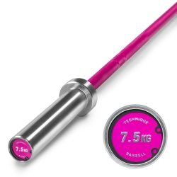 Technik Bar 7,5 kg - extra leichte Aluminium Hantel - Pink Oxid